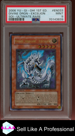 DIVINE DRAGON-EXCELION YU-GI-OH! HOLO SHADOW OF INFINITY EN033 2006 EN PSA 9 - Image 1