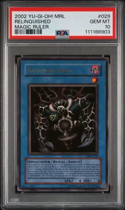 2002 Yu-Gi-Oh! Relinquished Magic Ruler MRL Unlimited Ultra Rare PSA 10 GEM MINT - Image 1