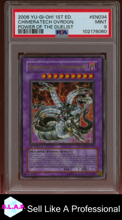 CHIMERATECH OVERDRAGON YU-GI-OH! HOLO POWER OF THE DUELIST EN034 2006 EN PSA 9 - Image 1
