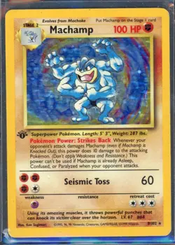 Pokemon Cards - Machamo 8/102 - Base Set - eBay Live Sun 12th 6:30pm - Image 1