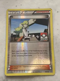 N (Supporter) BW100 Black & White Pokemon Card TCG Reverse Holographic Played - Image 1