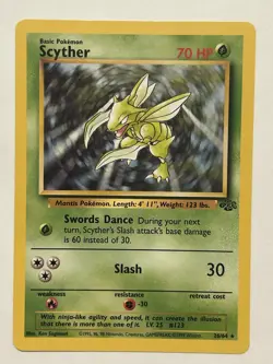 Pokemon Scyther TCG Jungle Card 26/64 Unlimited Rare Non-holo - Image 1