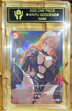 NAMI One Piece Anime Waifu Goddess CUSTOM CARD Gold/Black label - Image 2