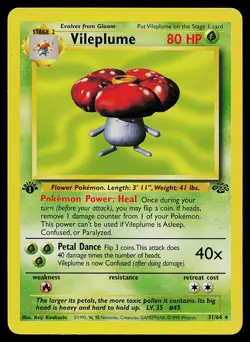 Pokemon Card - Vileplume Jungle 31/64 1st Edition - Image 1