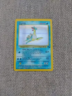 Pokemon TCG Lapras Fossil Holo Rare Card WOTC 10/62 Series LP - Image 1