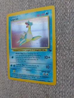 Pokemon TCG Lapras Fossil Holo Rare Card WOTC 10/62 Series LP - Image 3