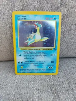 Pokemon TCG Lapras Fossil Holo Rare Card WOTC 10/62 Series LP - Image 5