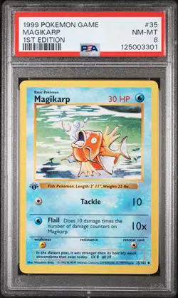Magikarp 1st edition (PSA 8 NM-MT) 35/102 Pokemon Card - Image 1