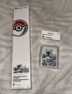 Pokemon Center Great Wave Pikachu & Friends Playmat and Card Sleeves Sealed NEW - Image 2
