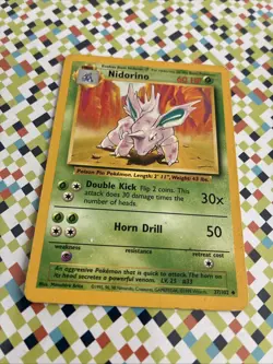 Pokemon TCG Nidorino Base Set 37/102 Regular Unlimited Uncommon NM Vintage Card - Image 1