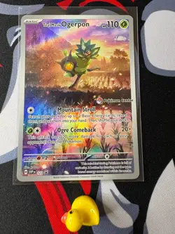 Teal Mask Ogerpon SVP123 Black Star Promo Pokemon Center Stamped Card NM - Image 1