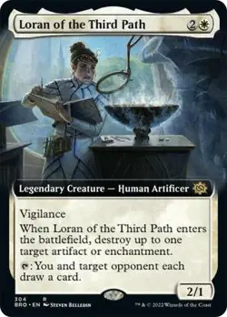 Slightly Played, English - 1 x MTG Loran of the Third Path - Foil - Extended Art - Image 1