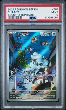 2024 POKEMON TEF EN-TEMPORAL FORCES ILLUSTRATION RARE #181 CHATOT PSA 9 - Image 1