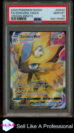 ZERAORA POKEMON CROWN ZENITH GG42/GG70 2023 ENGLISH PSA 10 - Image 1
