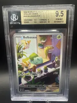 Bulbasaur 143/142 Sv07: Stellar Crown Holo BGS 9.5 Pokemon - Image 1
