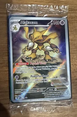 Pokemon Mega Evolution MEP 009 Alakazam SEALED Promo Pokemon Center Stamped - Image 1