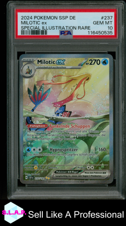 MILOTIC EX SPECI4L ILL RARE POKEMON GER SSP DE-SURGING SPARKS 2024 237 PSA 10 - Image 1