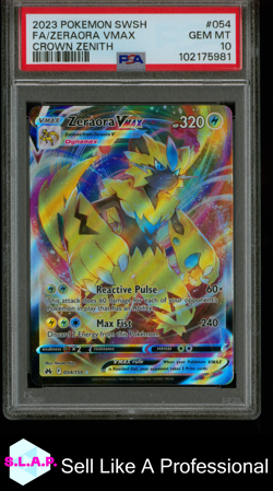 ZERAORA POKEMON CROWN ZENITH 054/159 2023 ENGLISH PSA 10 - Image 1