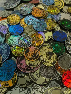 300+ Pokemon Coins Lot Offical TCG Coin JUMBOS / REGULAR Etc - Image 1
