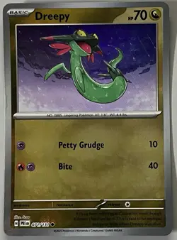 Pokemon Prismatic Evolutions Dreepy Basic #071PBALL Common Reverse Holo #071/131 - Image 2