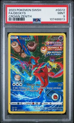 2023 POKEMON SWORD & SHIELD CROWN ZENITH #GG12 FULL ART/DEOXYS PSA 9 - Image 1