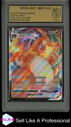 GLURAK VMAX POKEMON 020/189 2020 DARKNESS ABLAZE GERMAN FULLART GSG 6 - Image 1