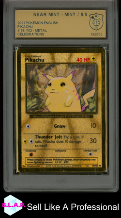 PIKACHU POKEMON 58/102 2021 CELEBRATIONS METAL ENGLISH GSG 8.5 - Image 1