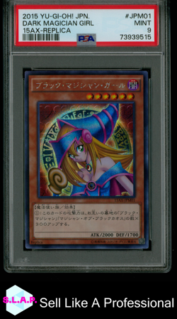 DARK MAGICIAN GIRL YU-GI-OH FOIL 15AX REPLICA JPM01 2015 JAPANISCH PSA 9 - Image 1