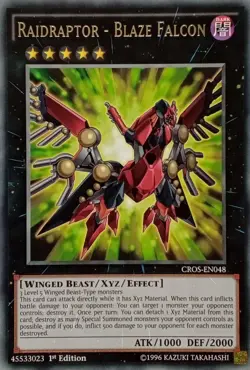 CROS-EN048 RAIDRAPTOR - BLAZE FALCON RARE 1ST EDITION YuGiOh CARD - Image 1