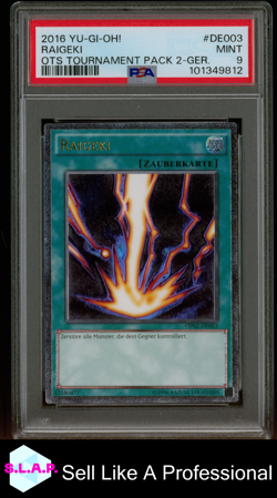 RAIGEKI OTS TOURNAMENT PACK 2-GER. YU-GI-OH! TOURNAMENT PACK 2 2016 DE003 PSA 9 - Image 1