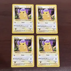 Pokemon Pikachu Card Lot Of 4 FOUR Yellow Cheeks Shadowless 58/102 Base Set LP - Image 1