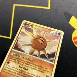 Solrock 9/102 LP -Vintage Holo Pokemon Card- HGSS Triumphant *SWIRL* - Image 1