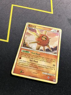 Solrock 9/102 LP -Vintage Holo Pokemon Card- HGSS Triumphant *SWIRL* - Image 4