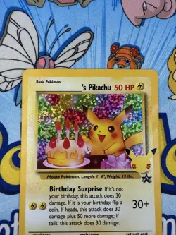 Happy Birthday Pikachu Holo 24 Celebrations Birthday Pokemon Card NM - Image 2