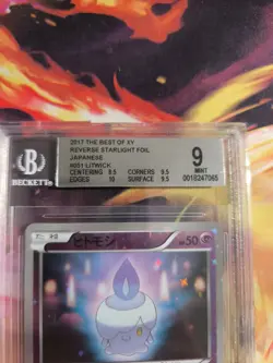 Pokemon Card Litwick The Best Of XY Reverse Holo Starligh Japanese BGS Beckett 9 - Image 4