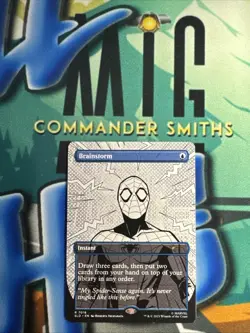 Brainstorm - Sketch 🔥 NONFOIL 🔥 MTG Secret Lair Spider-Man BLACK & WHITE 7016 - Image 1