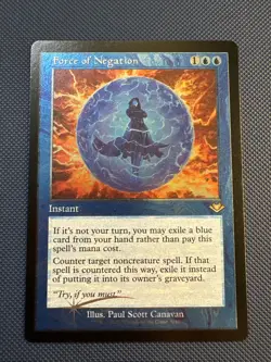 MTG Force of Negation (Retro Frame) Foil Etched - Modern Horizons (MH1) NM Foil - Image 1