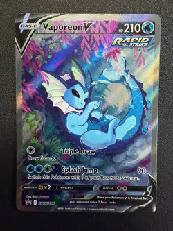 Vaporeon V SWSH181 Alt Art Full Art Holo Black Star Promo Pokemon TCG - Image 1