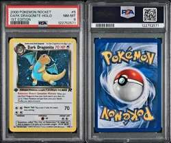 2000 POKEMON ROCKET 1ST EDITION #5 DARK DRAGONITE-HOLO PSA 8 - Image 1