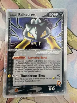 Pokemon Rocket's Raikou EX 108/107 Ex Deoxys -Secret Rare Holo- NM - Image 1