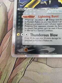 Pokemon Rocket's Raikou EX 108/107 Ex Deoxys -Secret Rare Holo- NM - Image 2
