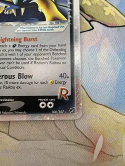Pokemon Rocket's Raikou EX 108/107 Ex Deoxys -Secret Rare Holo- NM - Image 3