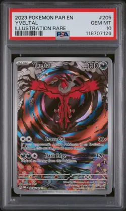 Yveltal 205/182 - Illustration Rare - Pokemon TCG Paradox Rift - PSA 10 GEM MINT - Image 1