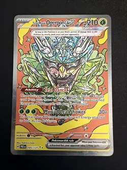Pokemon Prismatic Evolutions TCG Teal Mask Ogerpon EX 145/131 SIR Card - Image 1