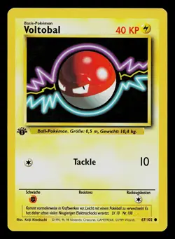 Pokemon Card - Voltorb Voltobal German 1st Edition Base Set 67/102 Common - Image 1