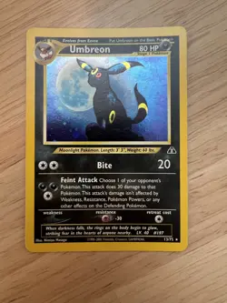 Pokemon Umbreon 13/75 Neo Discovery Holo Rare Card LP - Image 1