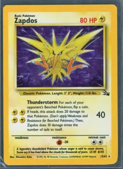 Pokemon Cards - Zapdos 15/62 - Fossil Set - eBay Live Sun 12th 6:30pm - Image 1