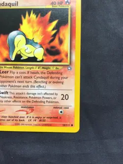 Pokemon Cards: Neo Genesis 1st Edition Common: Cyndaquil 56/111 - Image 4