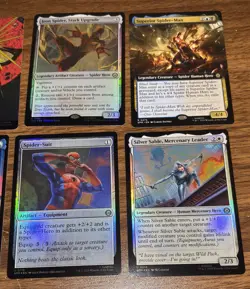 Lot Of 8 Magic The Gathering MARVEL SPIDER-MAN Cards: Foil, Rare, Uncommon, M - Image 3