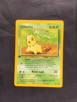 Pokemon Cards: Neo Genesis 1st Edition Common: Chikorita 54/111 - Image 1
